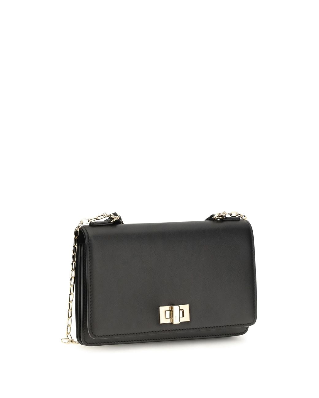 Fendi Black Leather Chain Wallet Peekaboo Calf & Purses