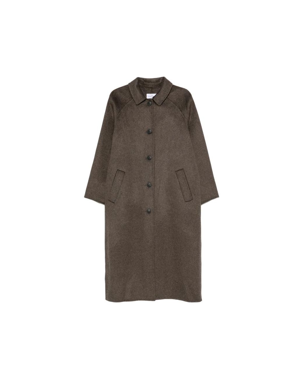 The Dynamis Studio Brown Single-Breasted Wool-Blend Coat