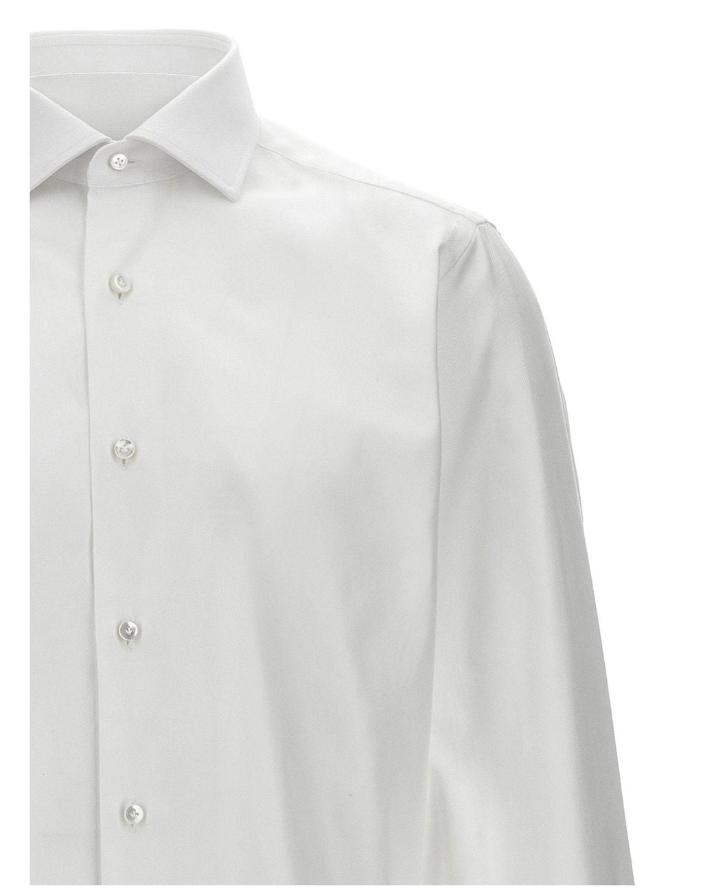 Barba Napoli White Cotton Shirt for men