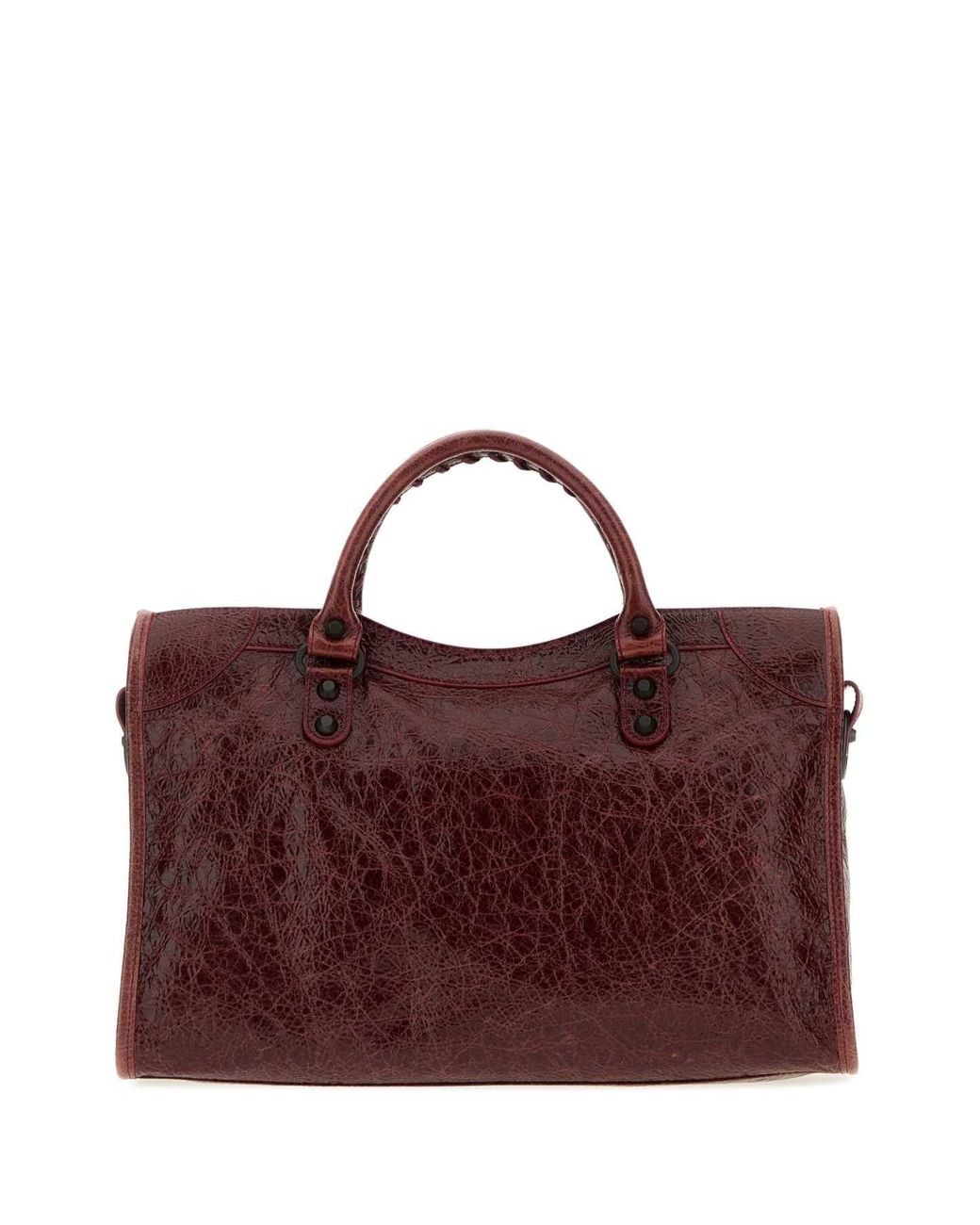 Balenciaga Purple Balenciaga Crackled Lambskin Top Handle Bag