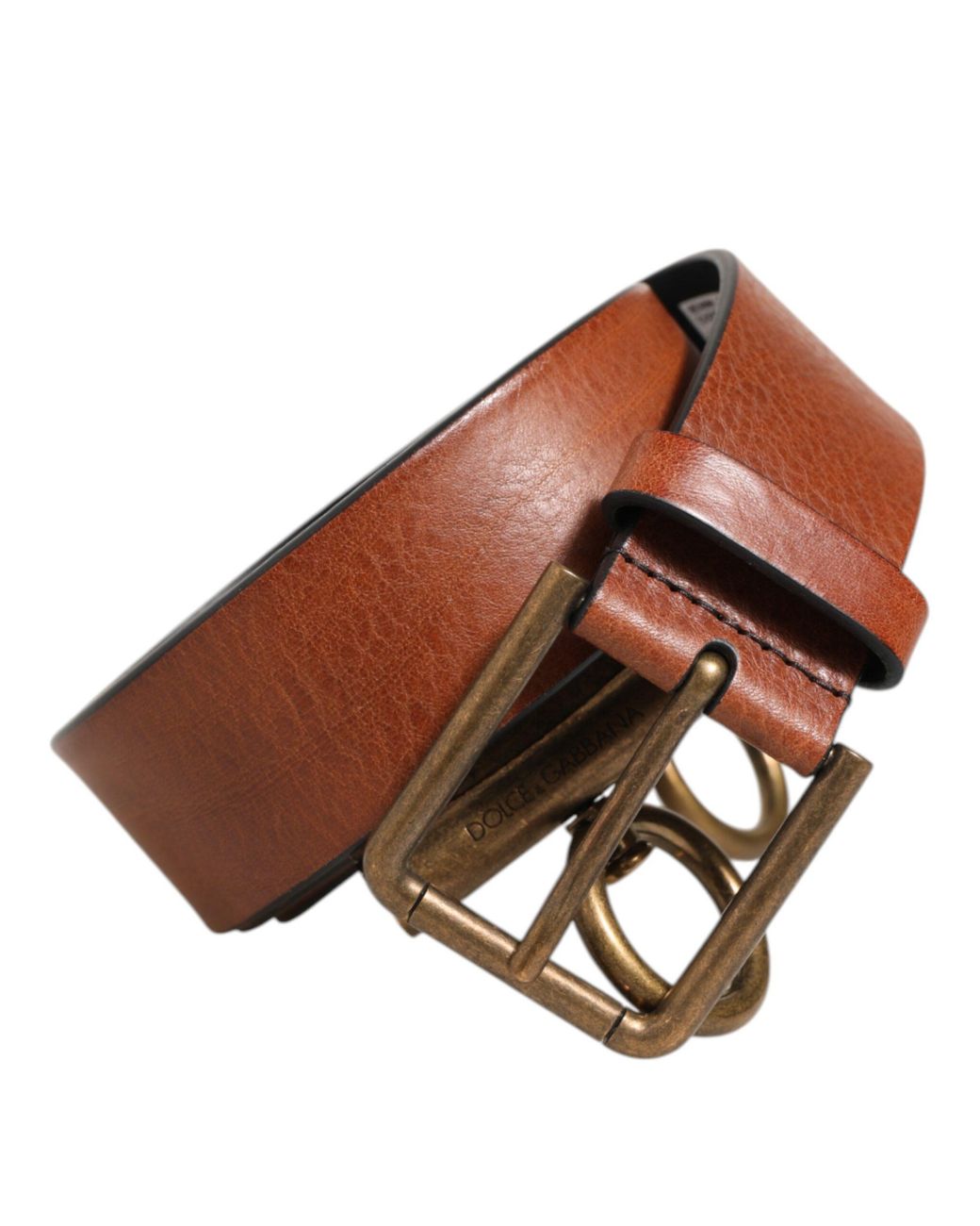 Dolce & Gabbana Brown Classic Leather Buckle Belt for men