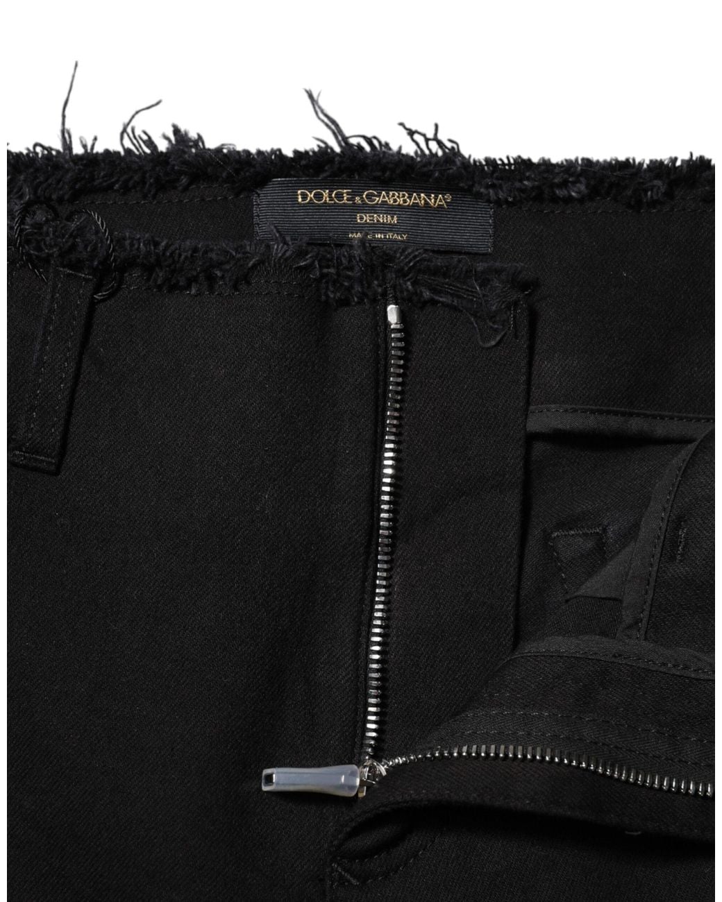 Dolce & Gabbana Black Cotton Mid Waist Flared Denim Jeans Clothing