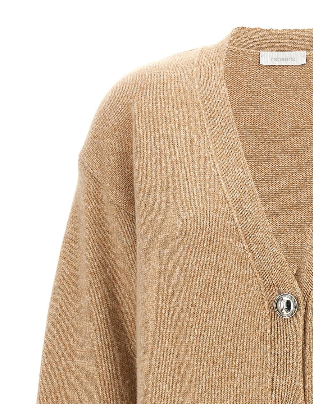 Rabanne Natural Logo Button Cardigan