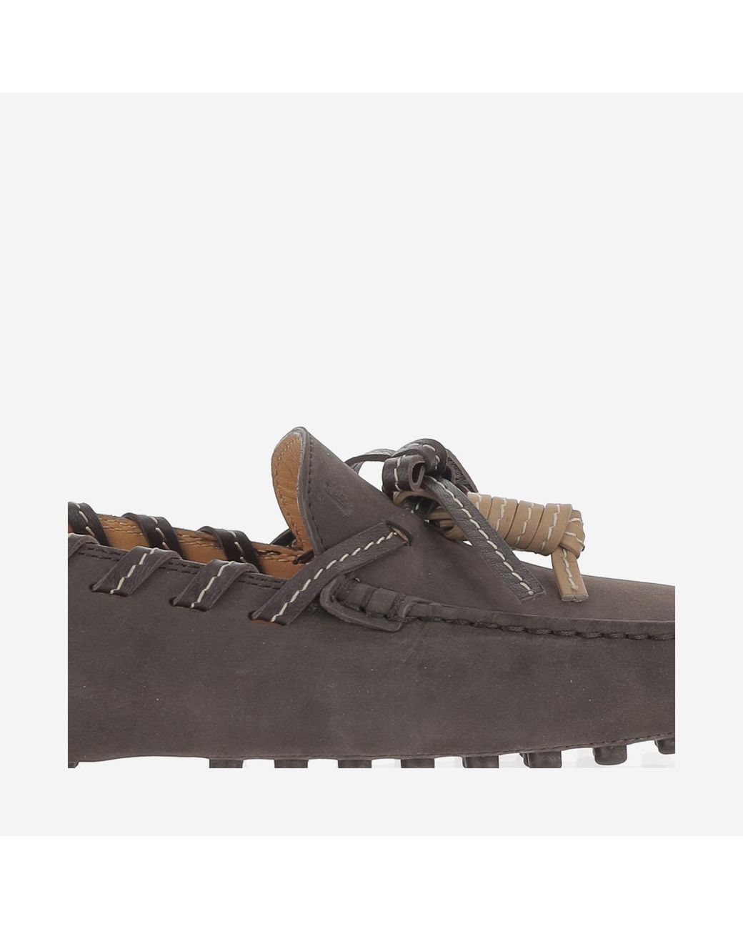 Tod's Brown Loafers Suede Leather Calfskin