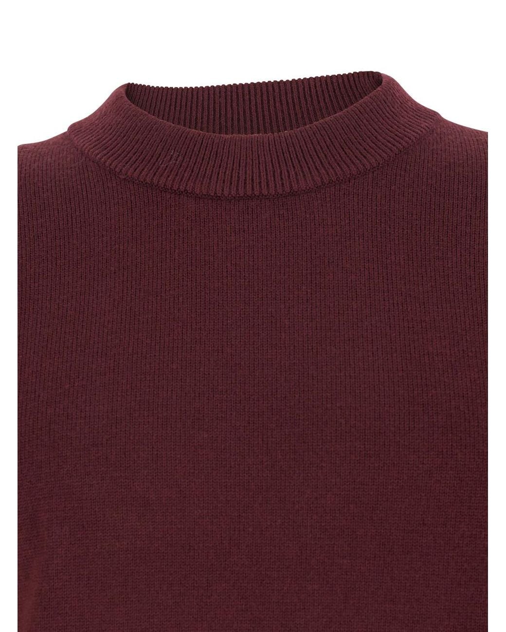 sunflower Red Crew Neck Sweater With Dropped Shoulder for men