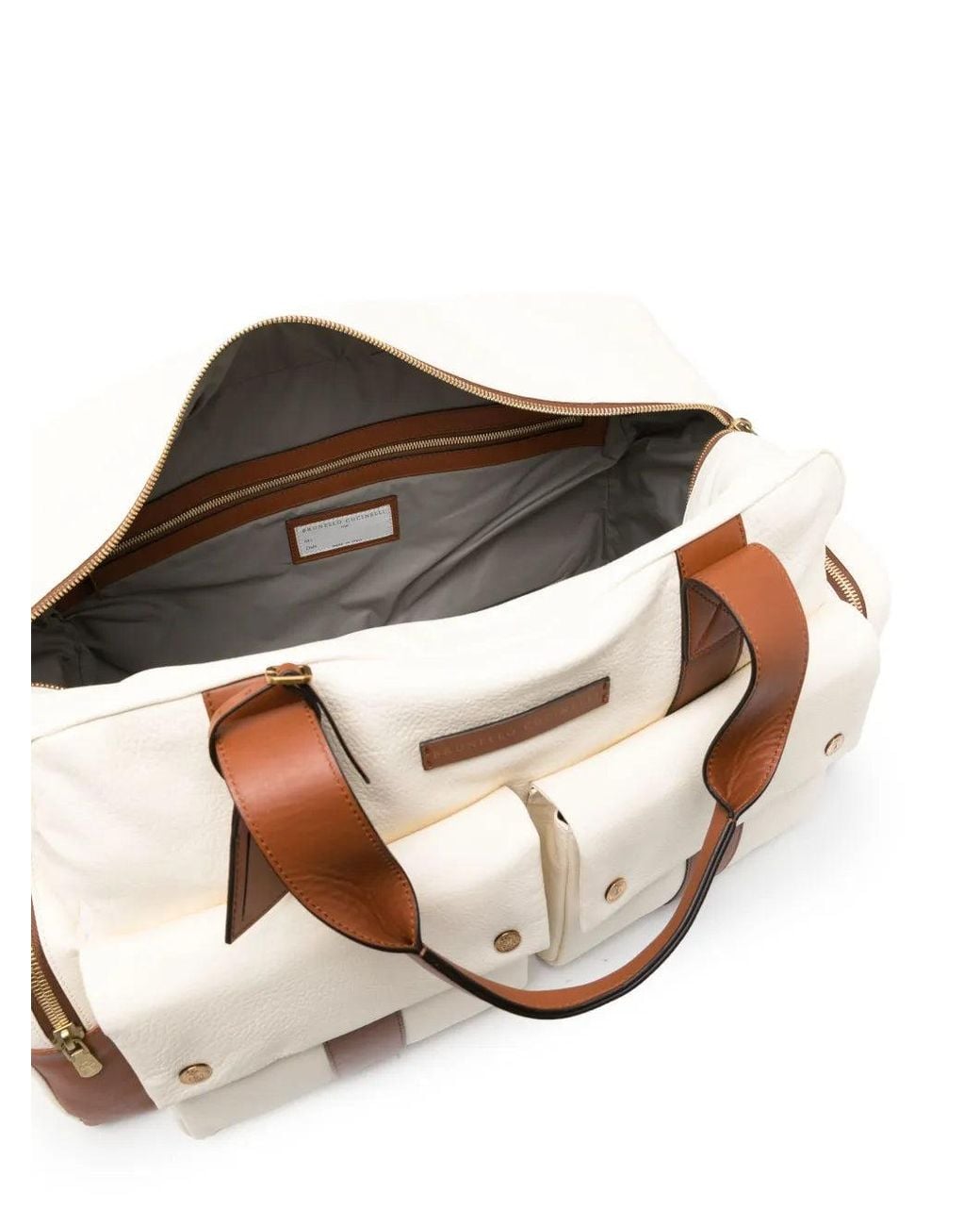 Brunello Cucinelli Pink Logo-Patch Zipped Holdall Bag for men