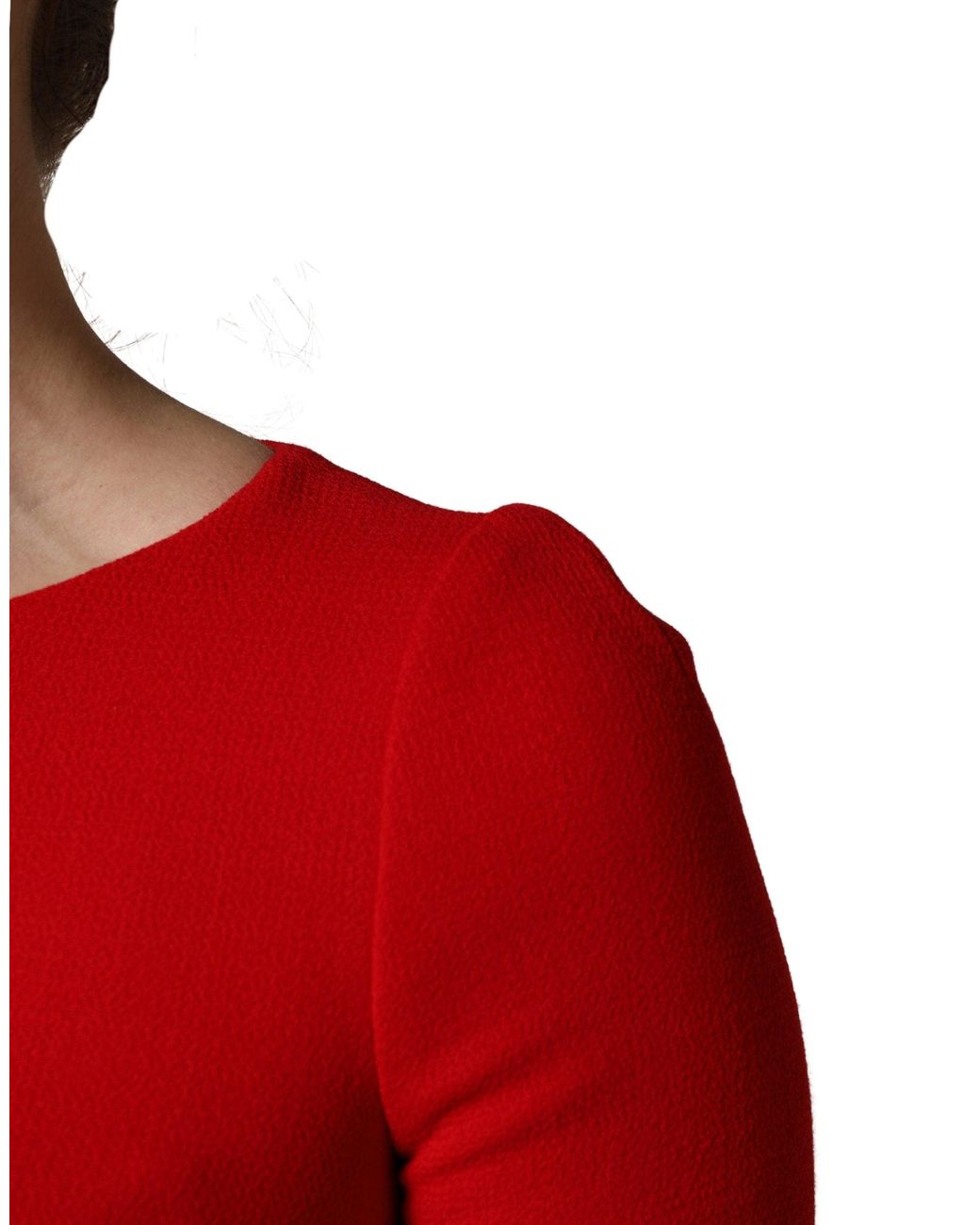 Dolce & Gabbana Red Dolce & Gabbana Heart-Embellished Virgin Wool Mini Dress