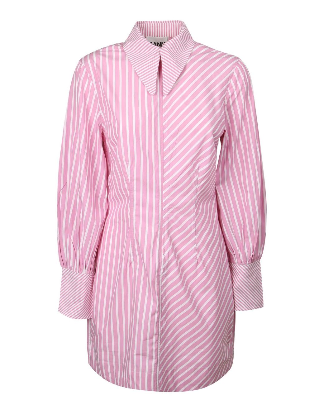 pink and white striped shirt dress