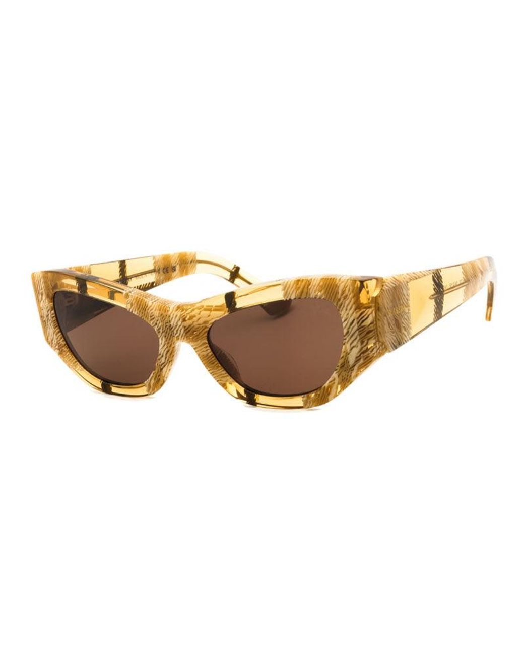 Burberry Brown Sunglasses Cat Eye Full Rim, Check Frame And Lens Be4450U415773