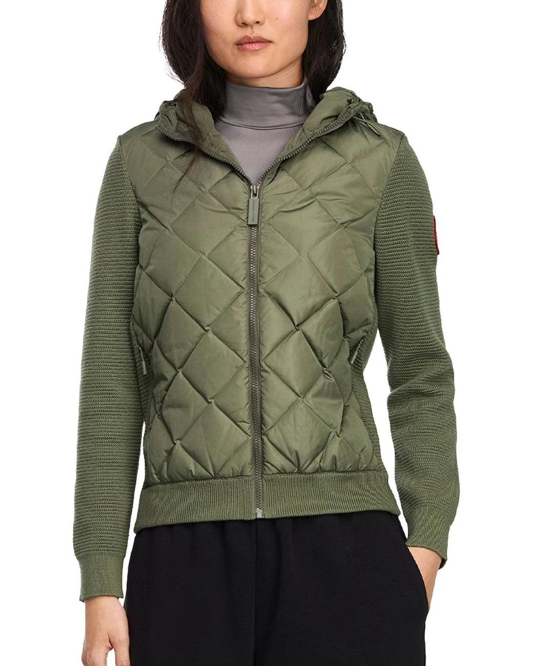 Canada Goose Green Hybridge Knit Hoodie Vireo Jacket