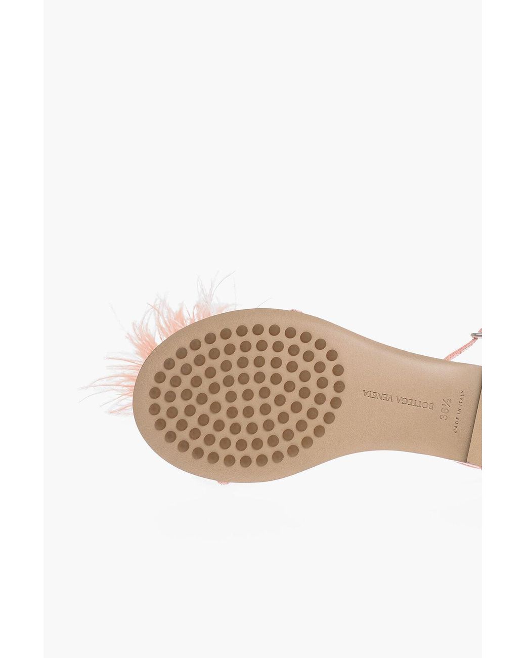 Bottega Veneta Pink Feather Dot Flat Sandals