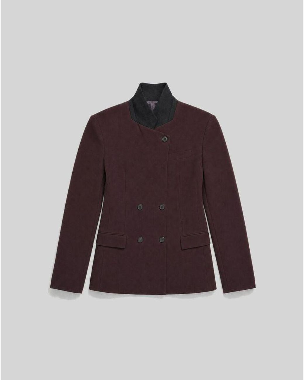 IRO Red Iro Double-Breasted Wool Blazer — Burgundy