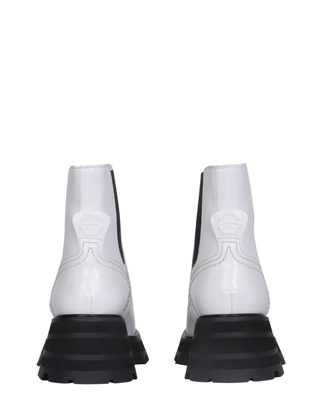 McQueen White Wander Chelsea Boots Calfskin
