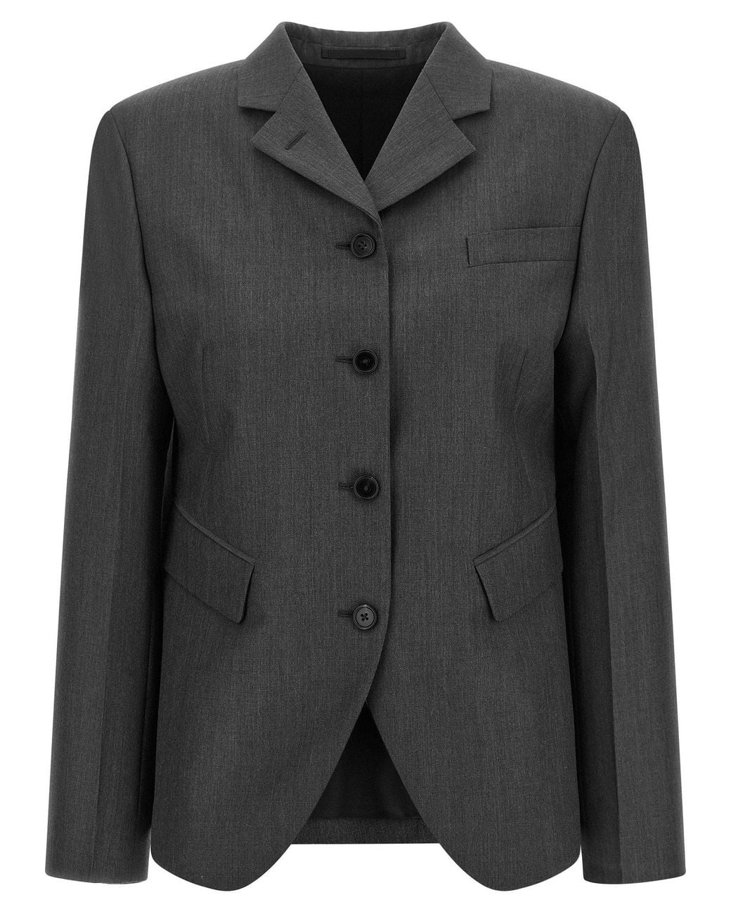 Jil Sander Black Wool-Mohair Blend With Asymmetrical Hem Blazer