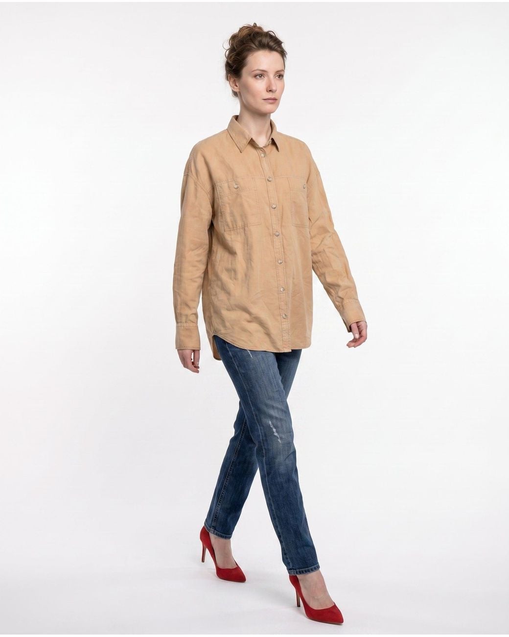 Brunello Cucinelli Blue Linen Blend Shirt