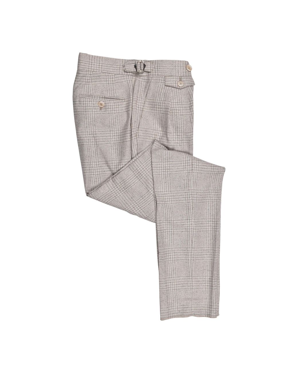 Brunello Cucinelli Gray Sand Wool Blend Check Suit for men