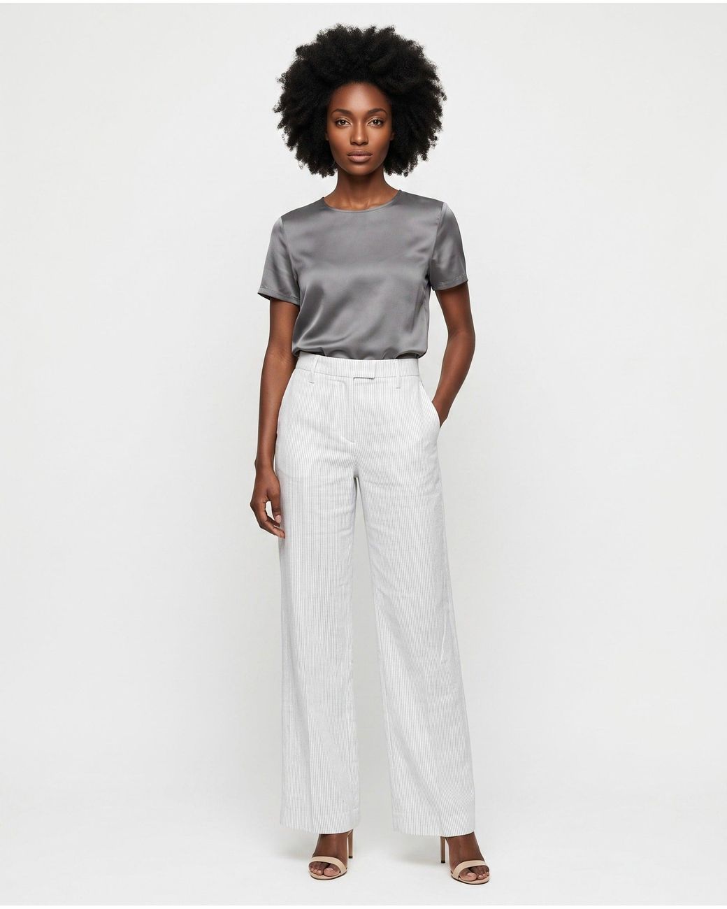 Brunello Cucinelli White Off Linen Trousers