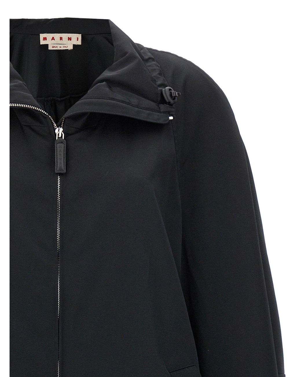 Marni Black Satin Parka Coat