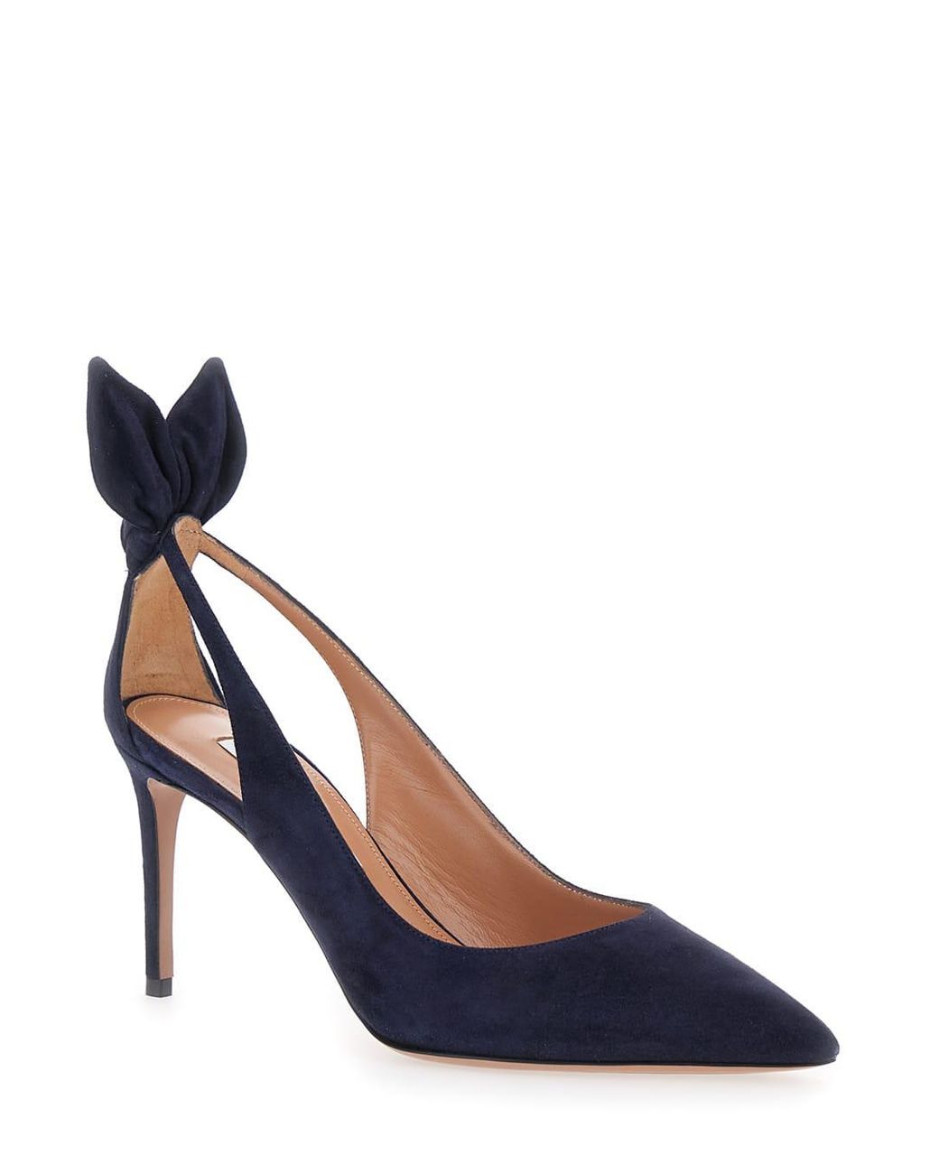 Aquazzura Blue Slingback Pumps With Bow Detail