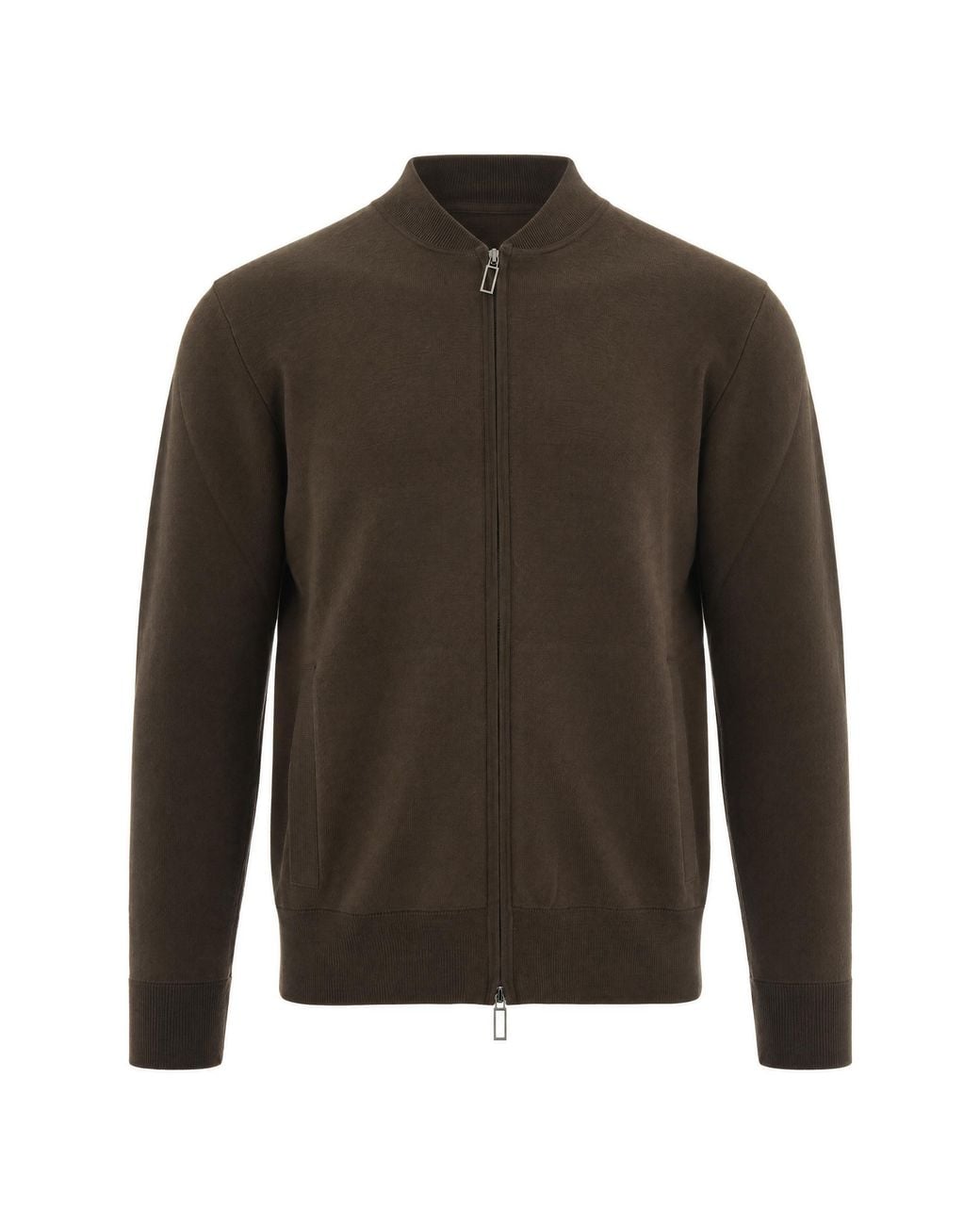Paolo Pecora Green Basic Zip Jumper Wool Sweater for men