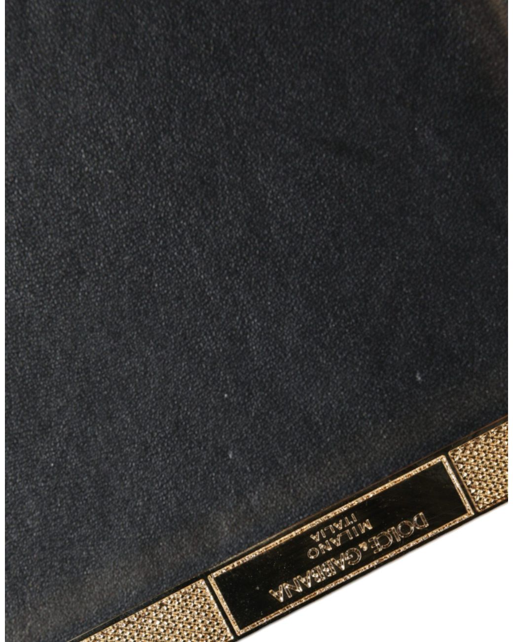 Dolce & Gabbana Black Gold Crystal Bifold Clutch Evening Party Purse Bag
