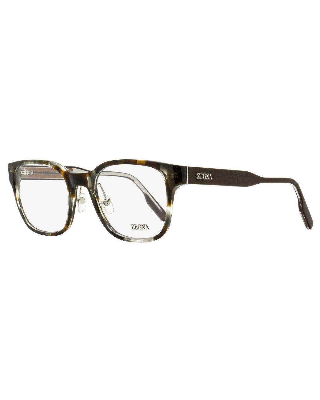 Zegna Black Square Acetate Eyeglasses Ez5253 020 53Mm Plastic (Acetate) for men