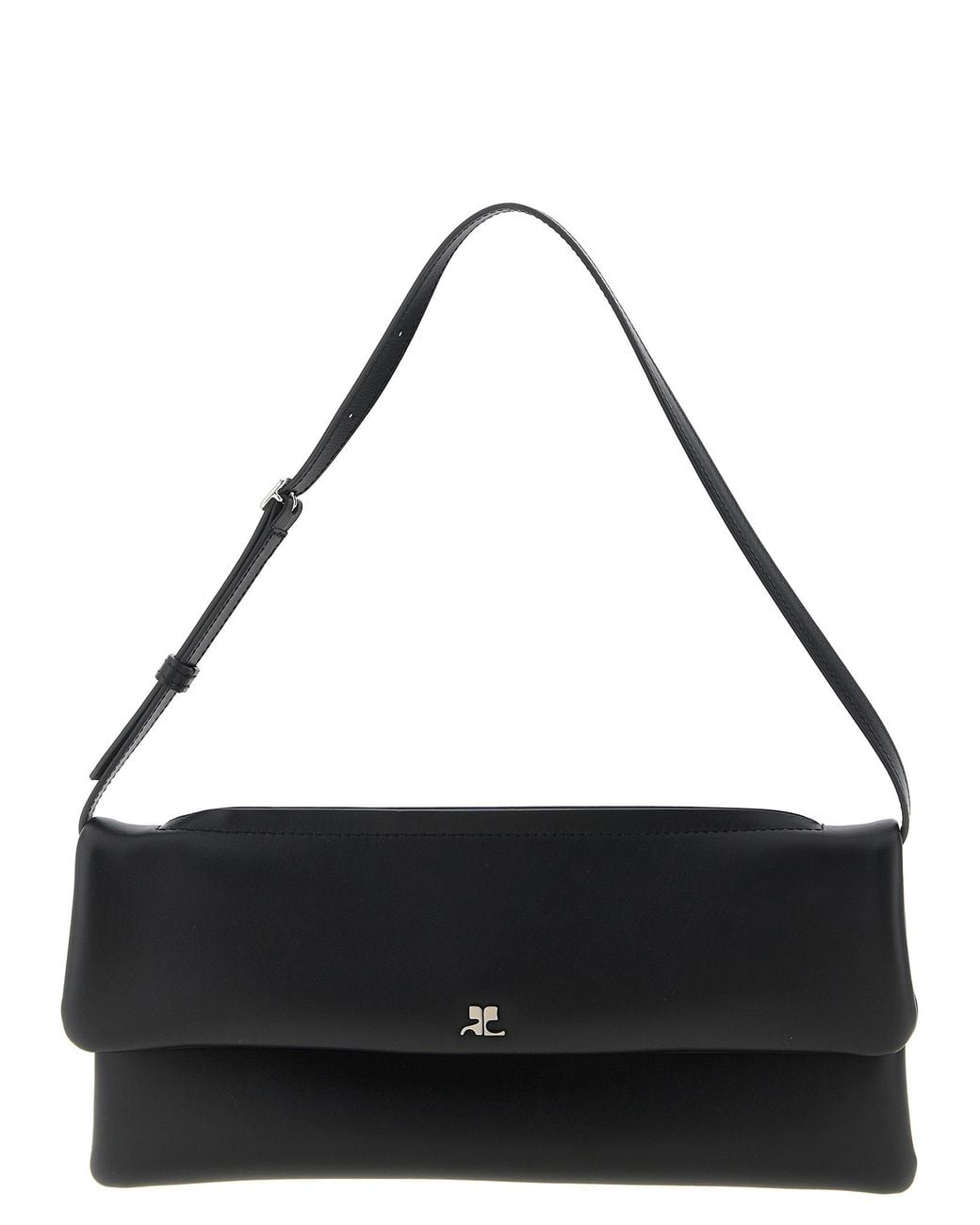 Courreges Black Cowhide Clutch Bag