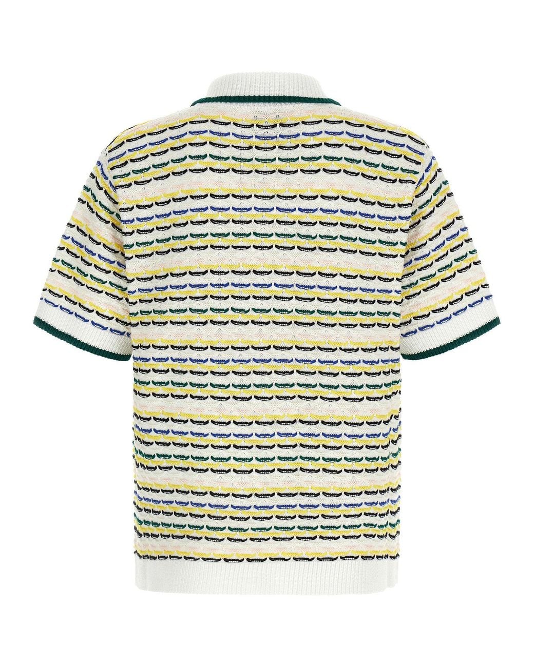 Casablanca White Tuck Stitch Cotton Knit Shirt for men