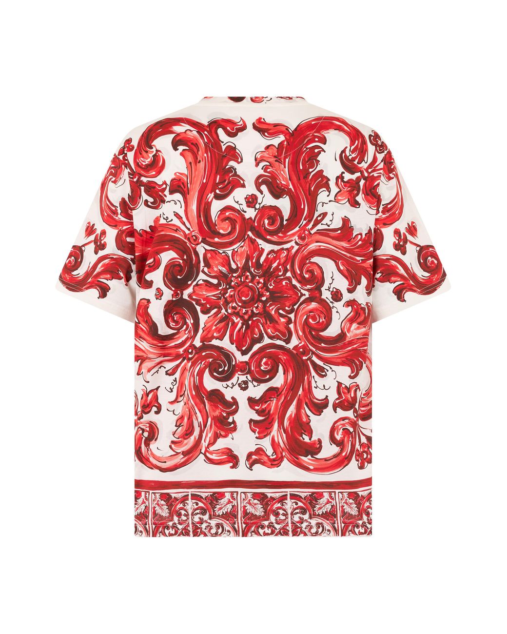 Dolce & Gabbana Red Printed T-Shirt Cotton T-Shirts for men