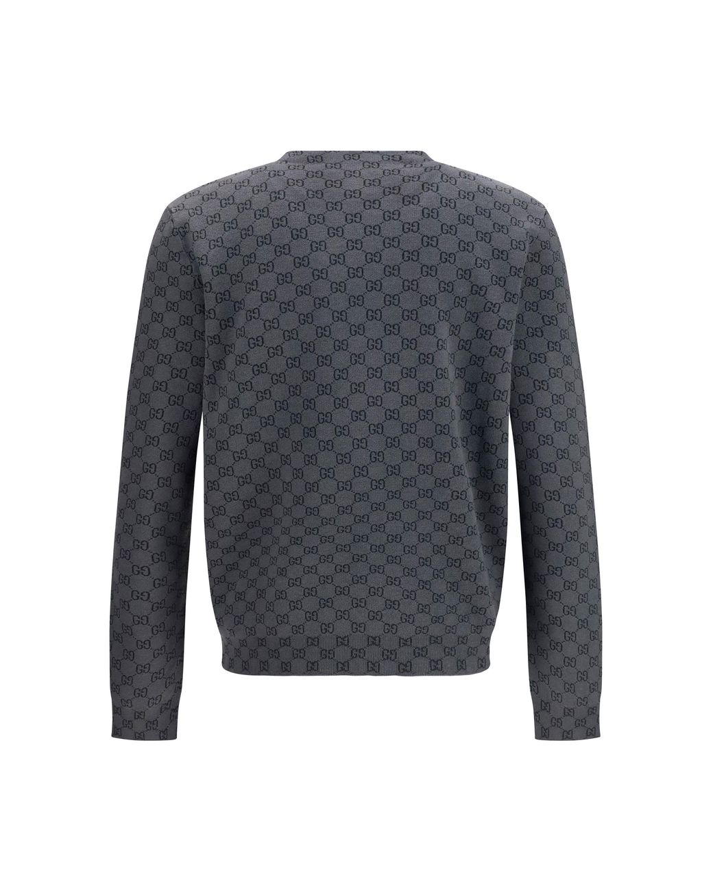 Gucci Gray Gucci Gg-Print Silk-Wool Cardigan for men