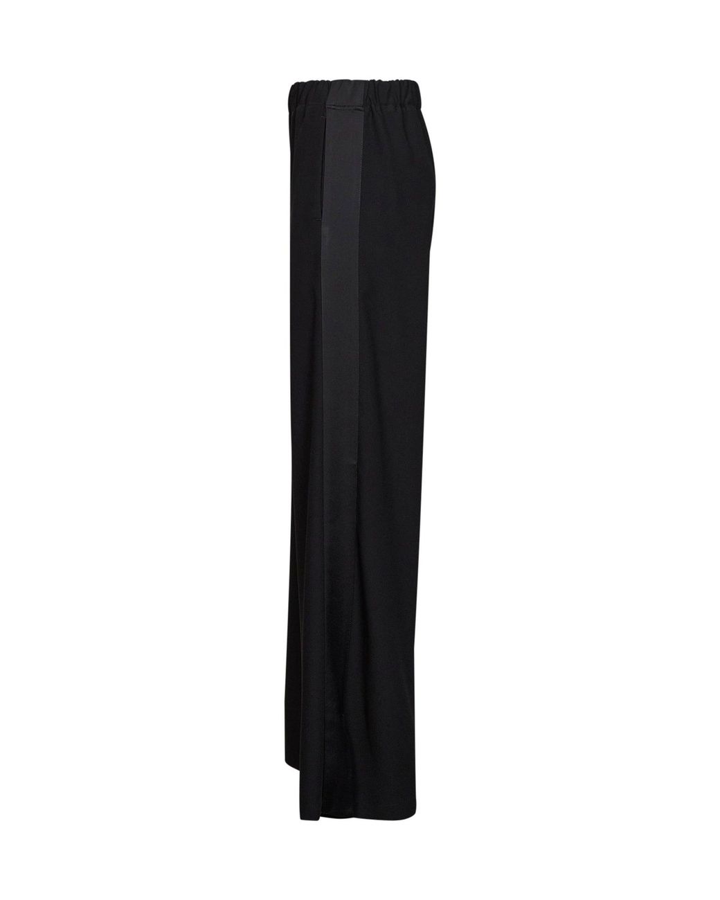 Blanca Vita Black Wide-Leg Trousers Pika Crepe Polyester