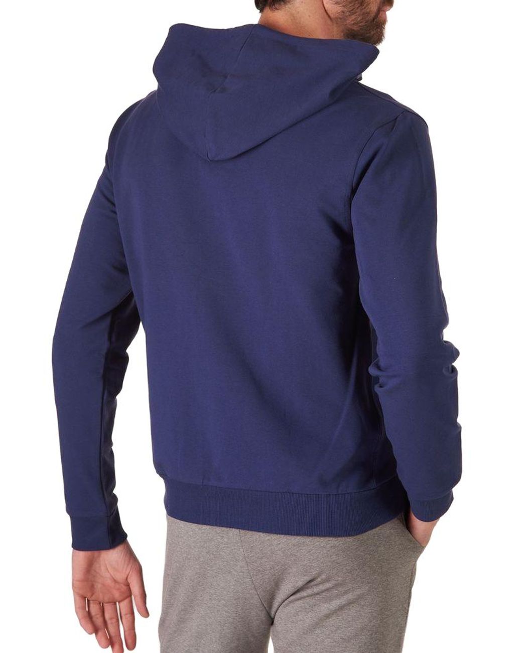 Moschino Blue Moschino Logo-Tape Trim Hoodie