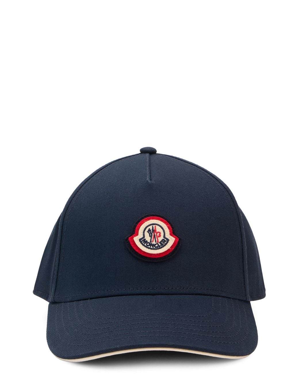 Moncler Blue Cotton Baseball Cap With Curved Visor Hat for men