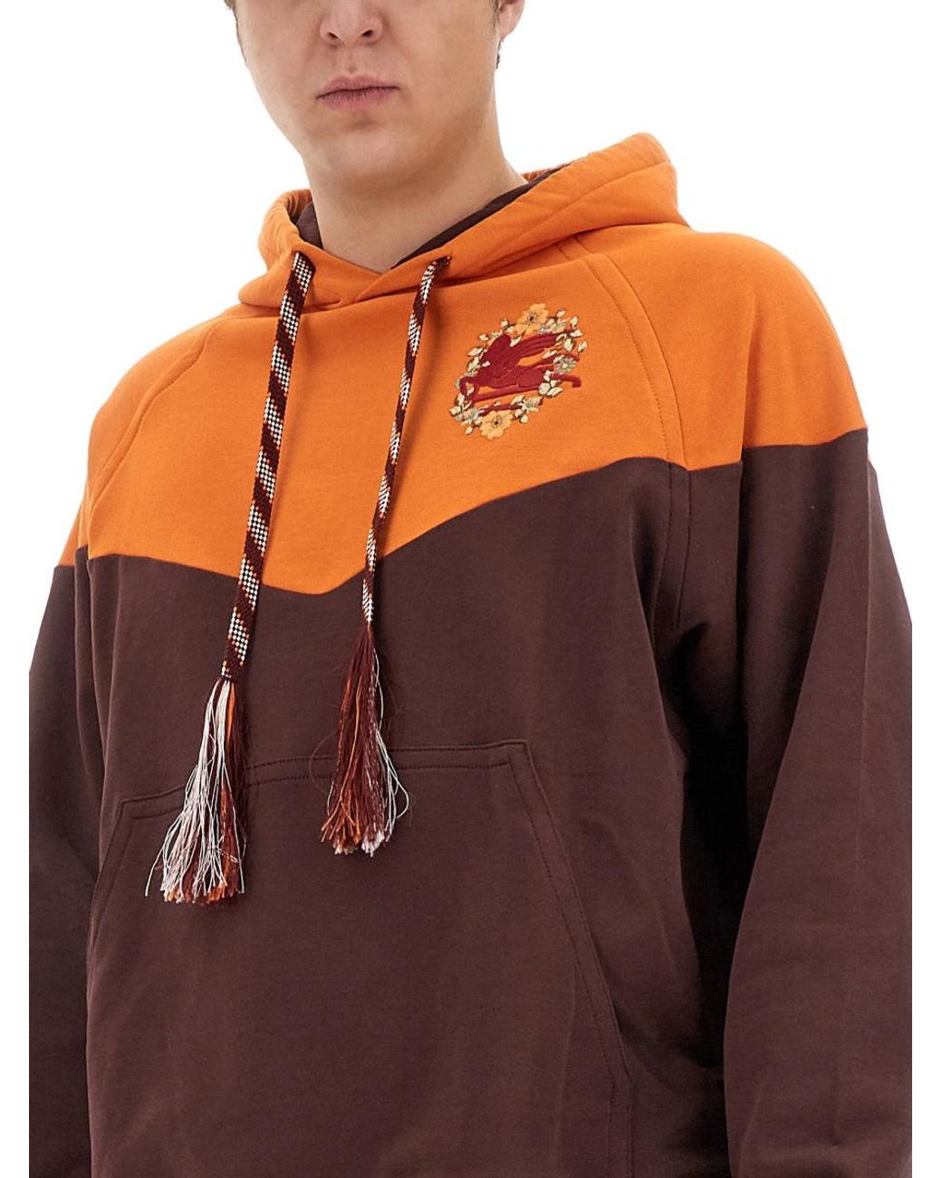Etro Purple Etro Logo-Embroidered Cotton Sweatshirt for men
