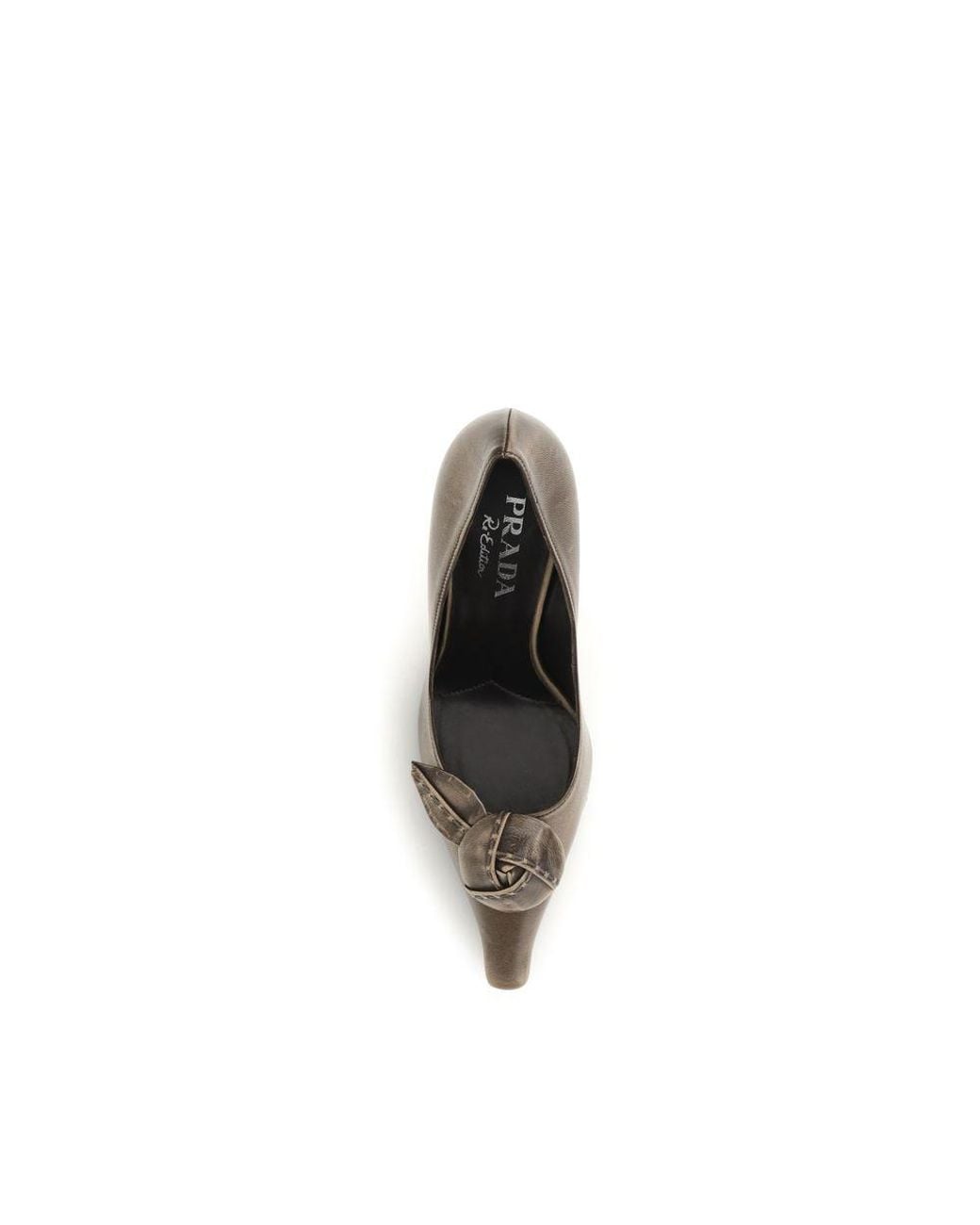 Prada Metallic Calf Leather Bos Taurus High Heel Pumps