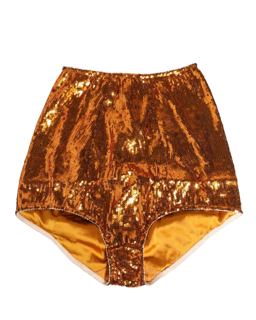 Dolce & Gabbana Brown Sequin Nylon High Waist Girdle Underwear Clothing