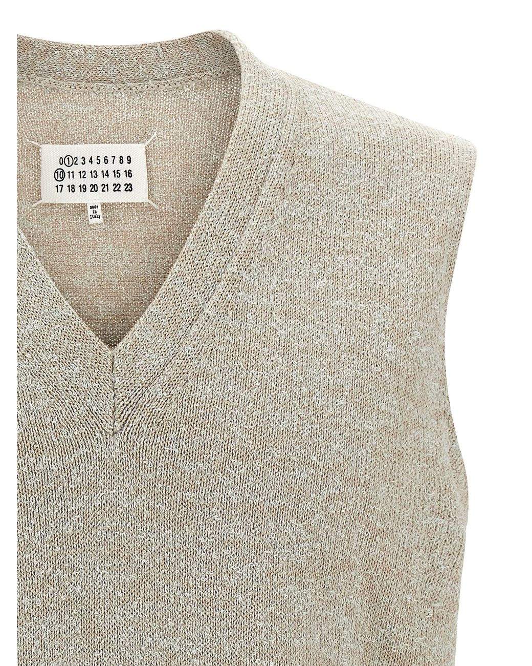 Maison Margiela Natural Bouclé Knit Vest for men
