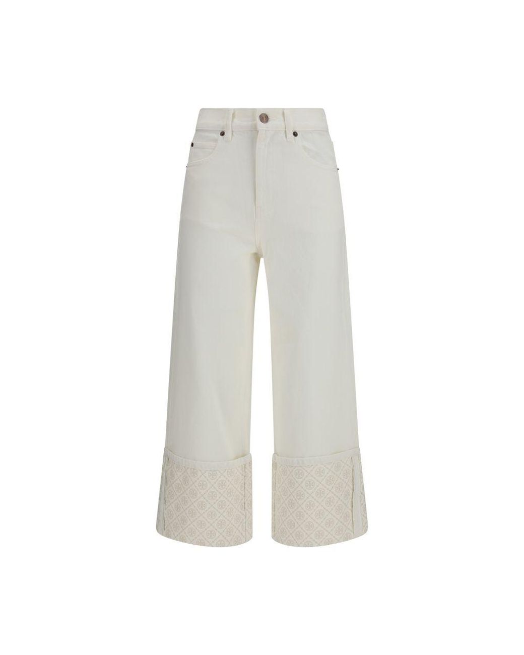 Tory Burch Gray Cotton Straight-Leg Jeans Clothing