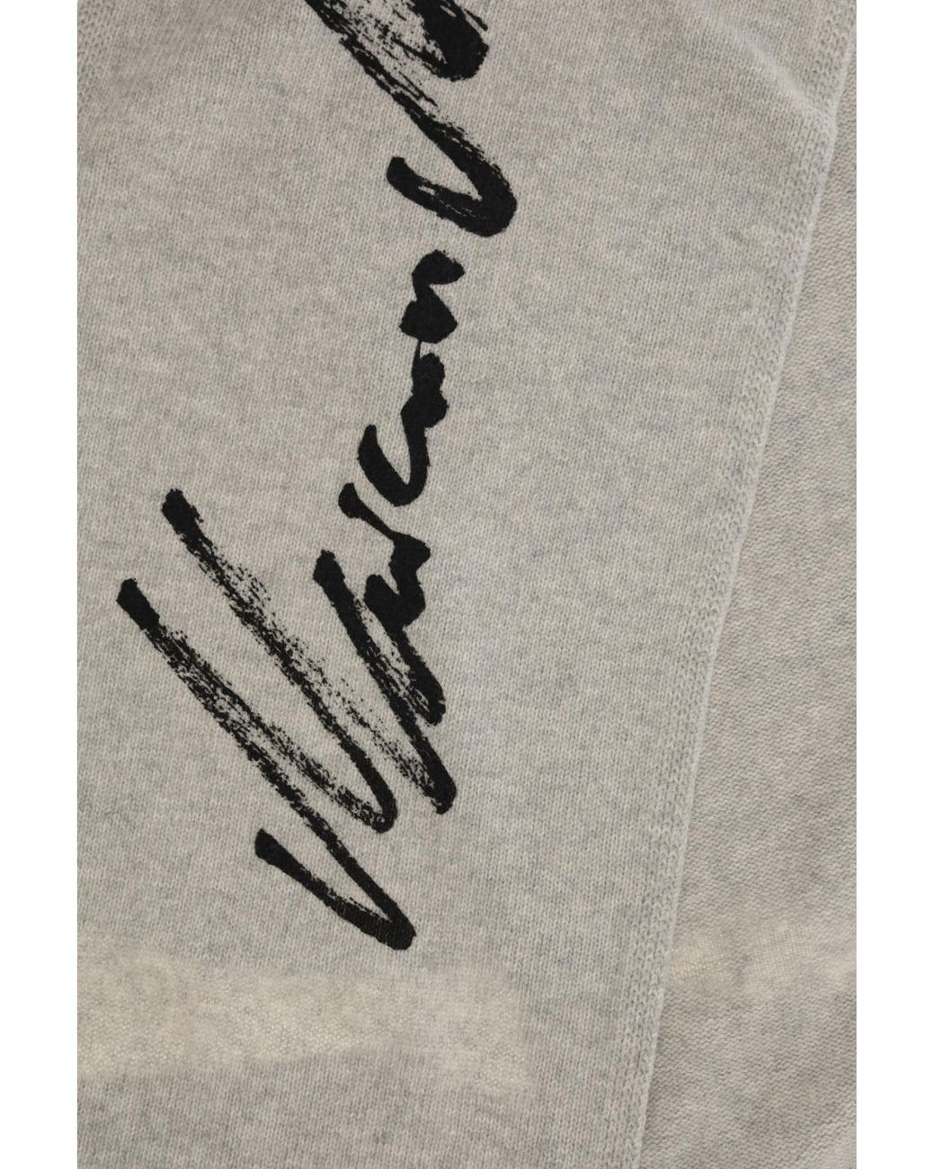 MM6 by Maison Margiela Gray Signature Knitted Scarf Wool Ovis Aries