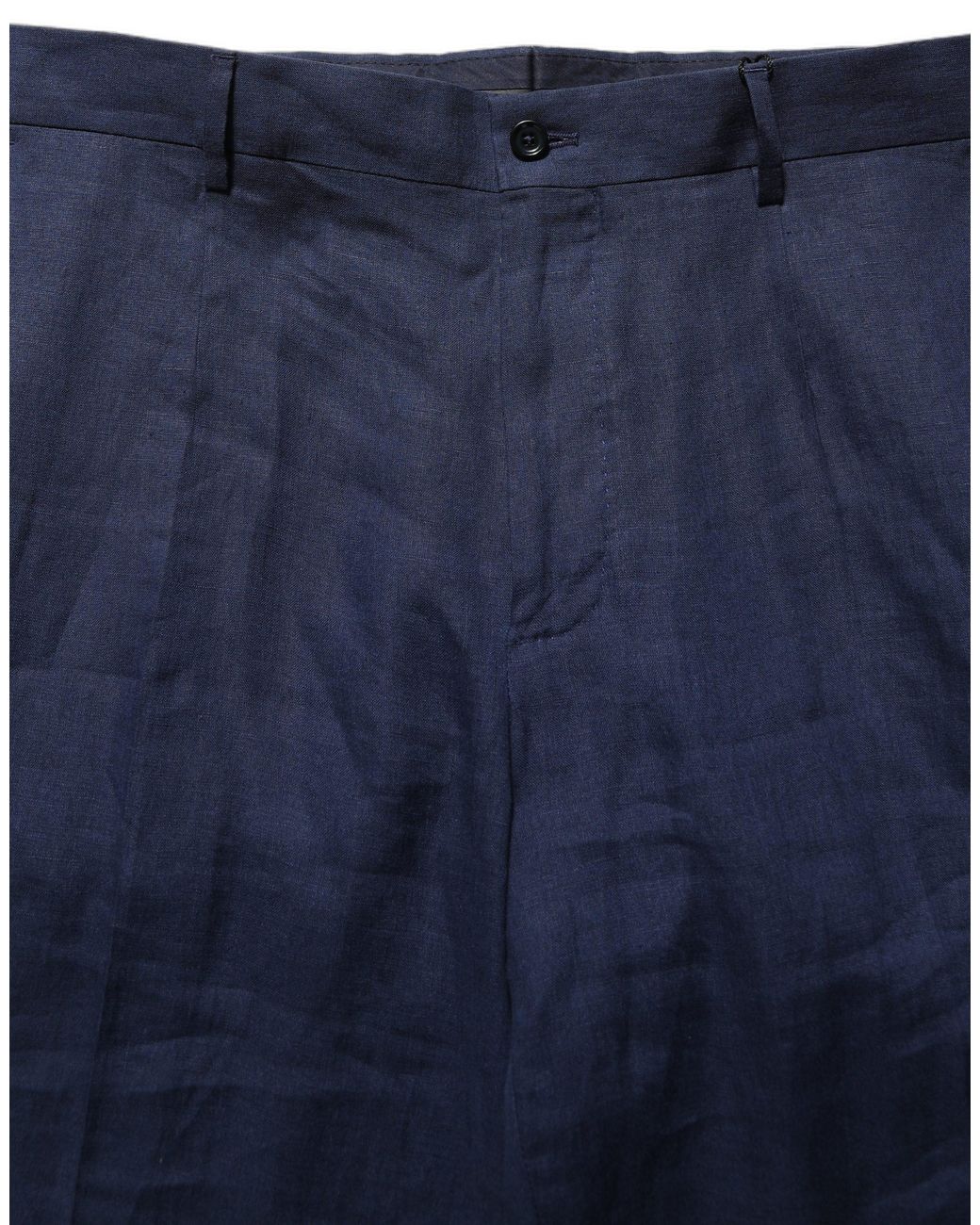Dolce & Gabbana Blue Linen Straight Dress Trouser Pants for men