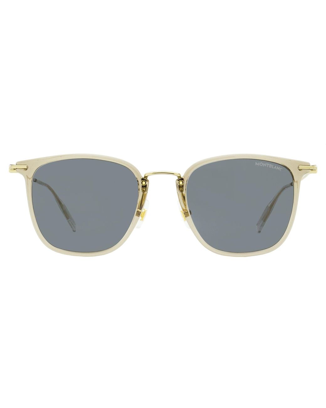 Montblanc Black Montblanc Pantos Sunglasses Mb0157sa 003 Beige/gold 53mm for men