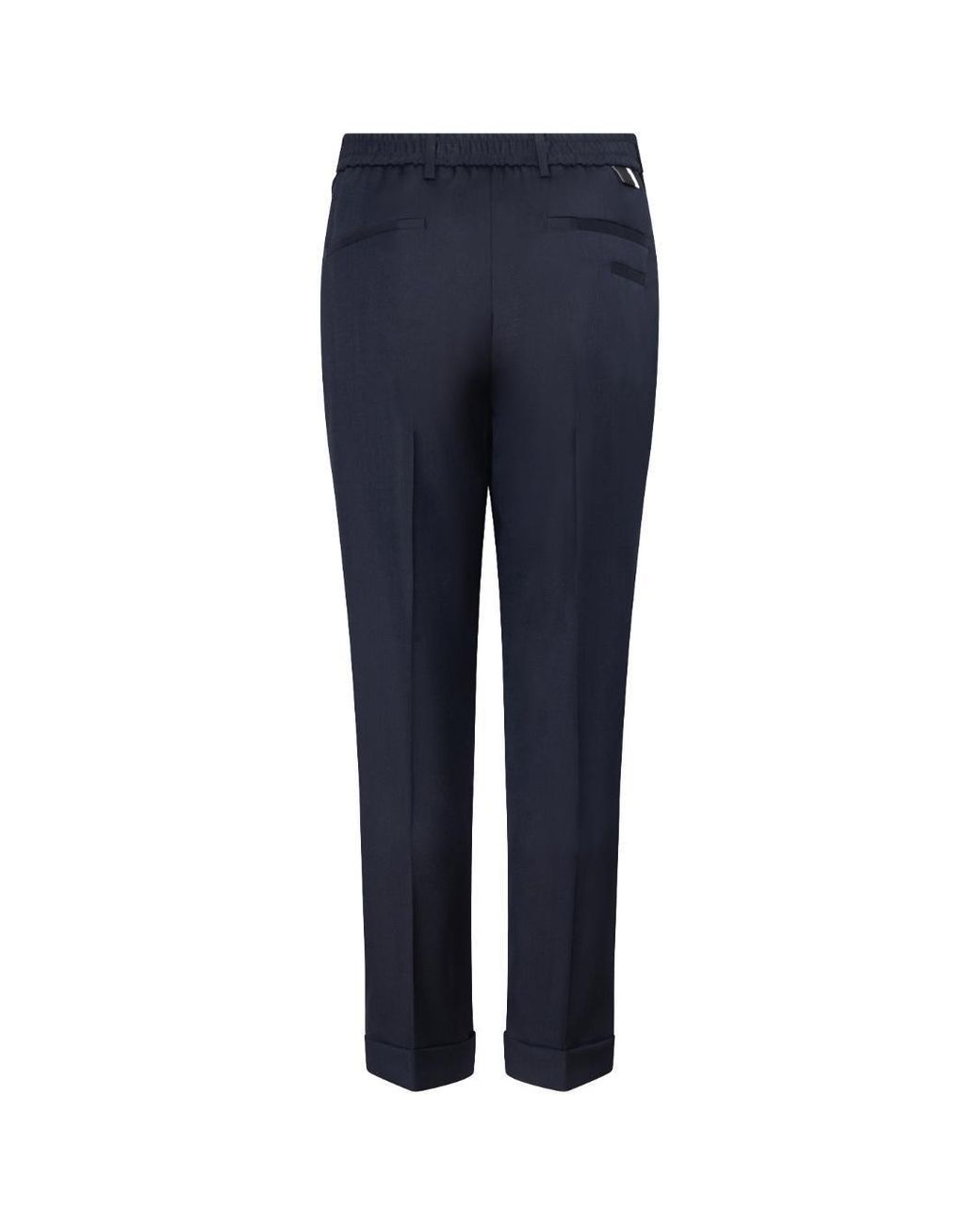 Low Brand Blue Slim Carrot-Fit Virgin Wool Trousers With Single Front Pleat for men