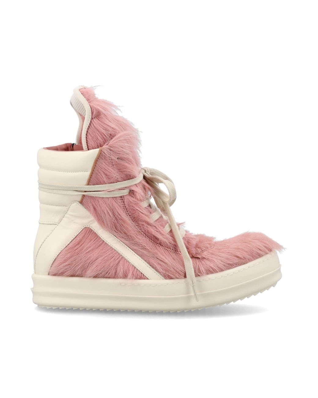 靴 Rick Owens GEOBASKET pony hair Pony Hair Geobasket in Acid Melange/Milk – SVRN