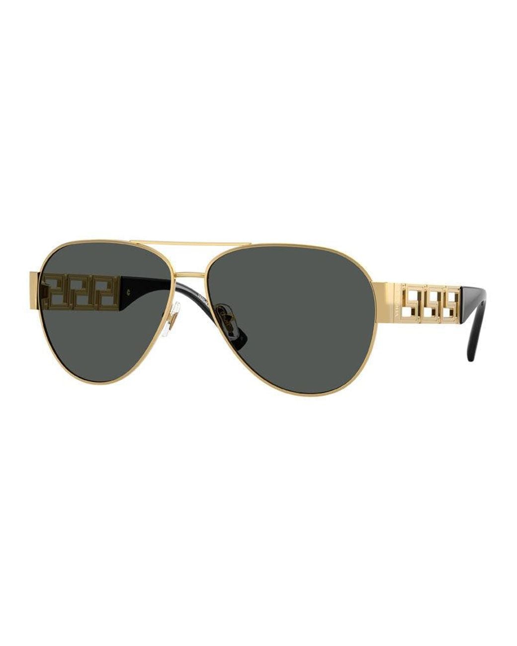 Versace Gray Sunglasses Aviator Full Rim, Frame And Dark Lens Ve2289100287 for men