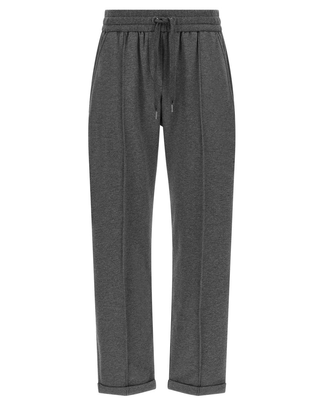 Brunello Cucinelli Gray Cotton-Blend Track Joggers