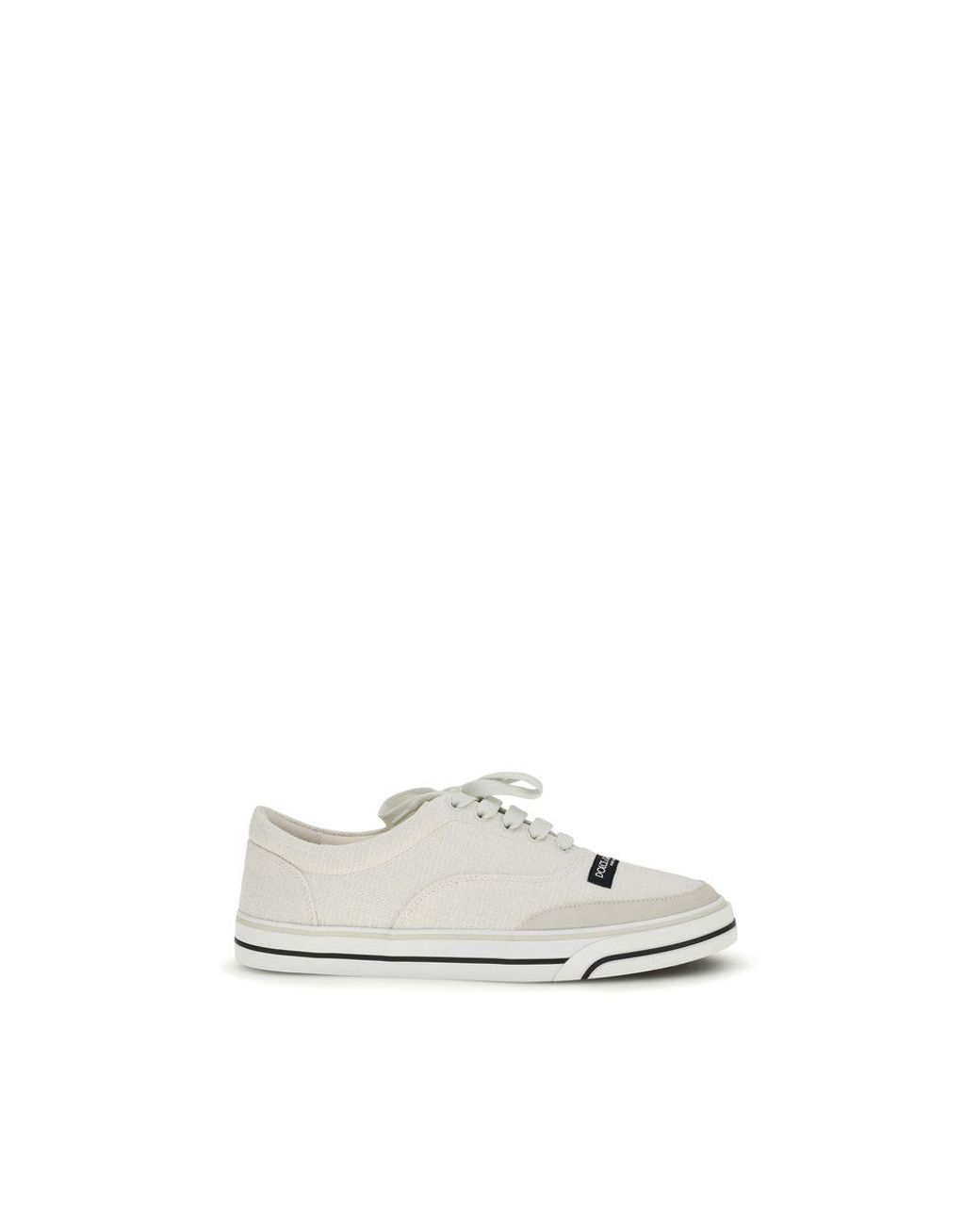 Dolce & Gabbana White Linen Low Top Sneakers for men