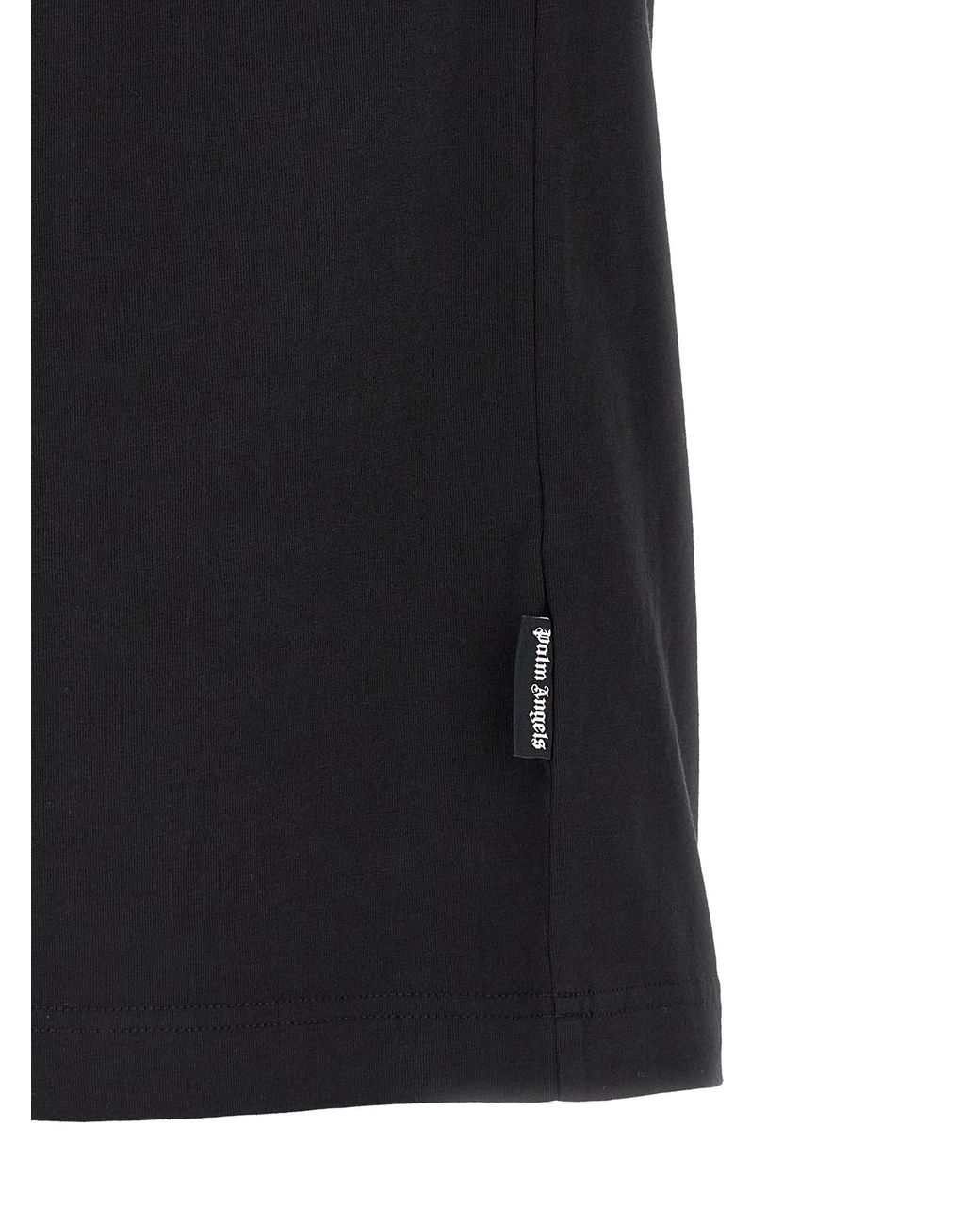 Palm Angels Black 'Neck Logo' T-Shirt for men