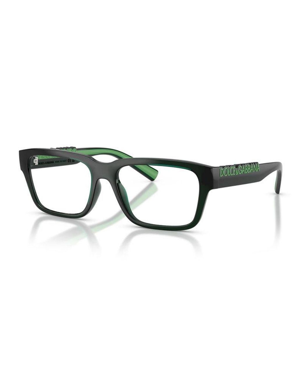 Dolce & Gabbana Green Eyeglasses Rectangle Full Rim, Frame And Clear Demo Lenses Lens Dg51123008