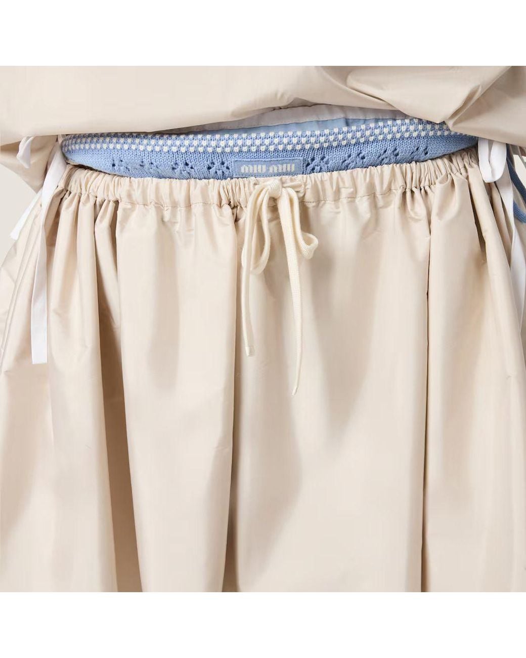 Miu Miu Natural Miu Miu Pleated Skirt