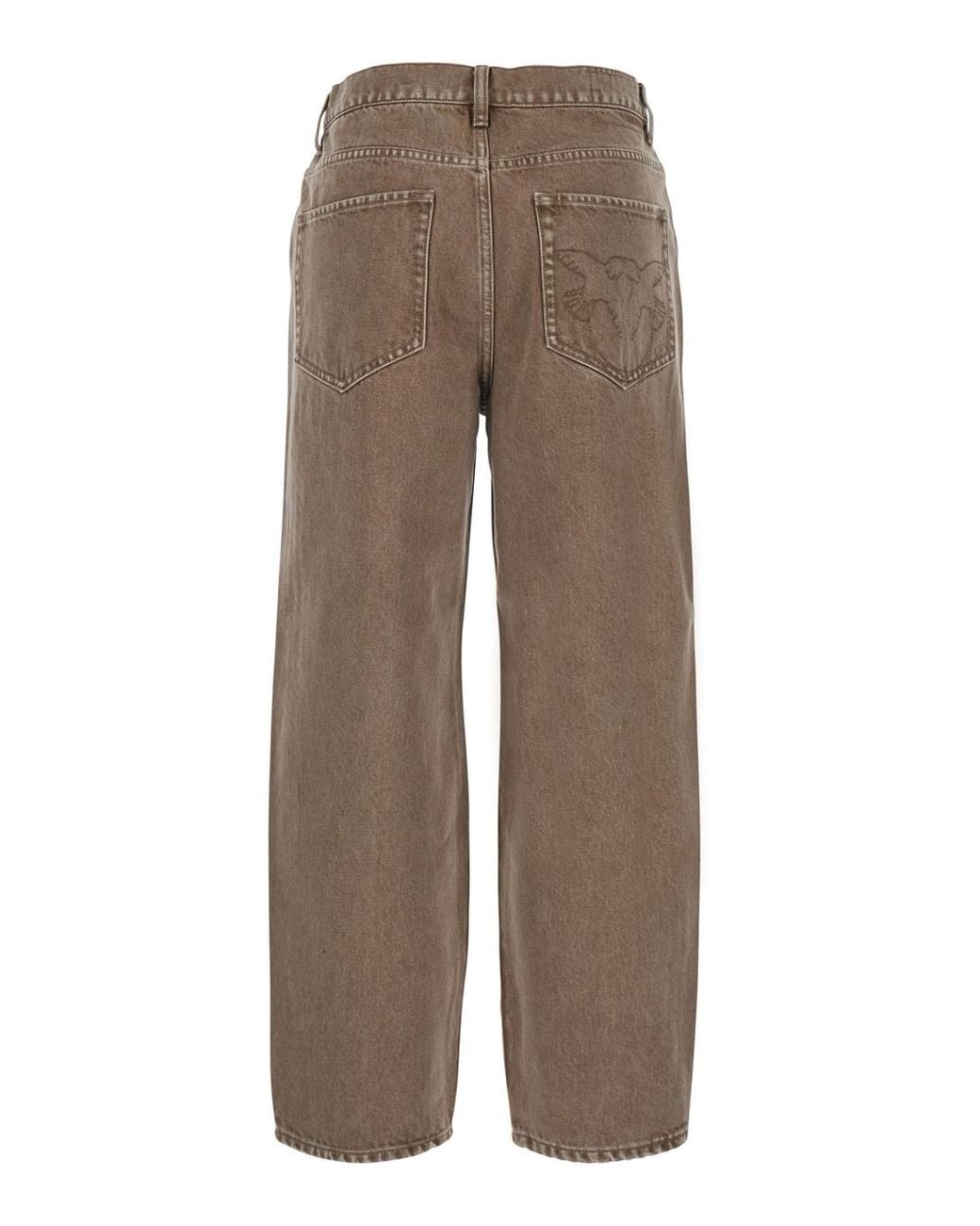 Pinko Brown Pinko Wide-Leg High-Waisted Jeans